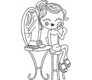 Stickdatei - Beauty Girls - Schminktisch